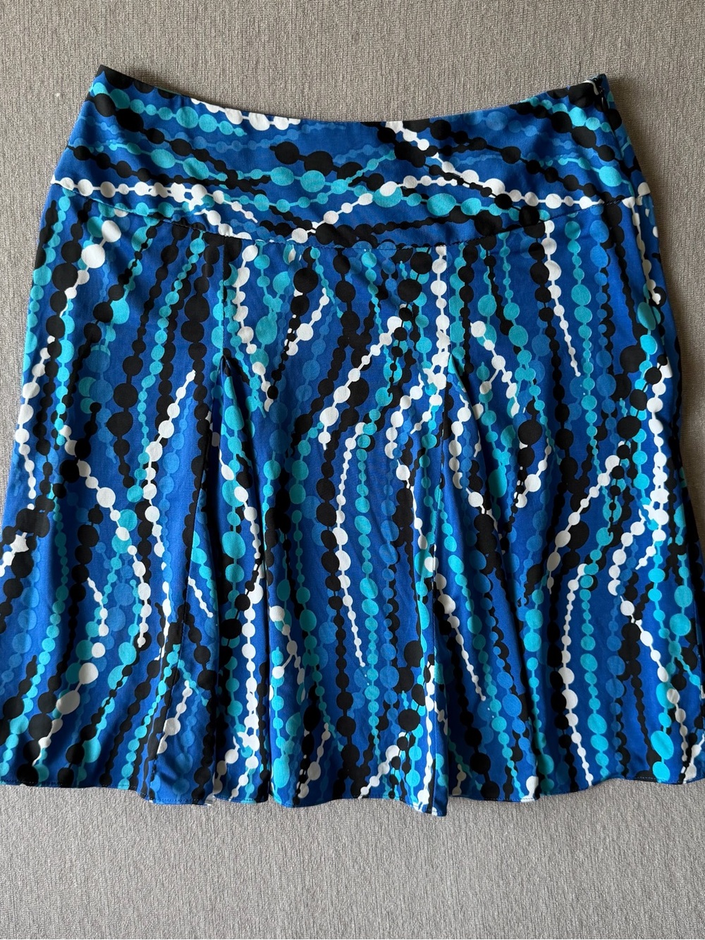Cache Y2K Blue Abstract Print Flowy Mini Skirt